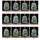 Burmese Jade Chinese Zodiac Pendant Natural Necklace Men Talismans