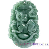 Burmese Jade Chinese Zodiac Pendant Natural Necklace Men Talismans