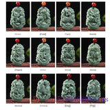 Burmese Jade Chinese Zodiac Pendant Natural Necklace Men Talismans
