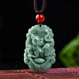Burmese Jade Chinese Zodiac Pendant Natural Necklace Men Talismans