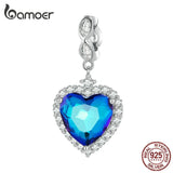 925 Silver Heart of the Sea Bead Pendant Charm for Bracelet BSC775
