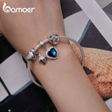 925 Silver Heart of the Sea Bead Pendant Charm for Bracelet BSC775