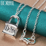 925 Silver Lock Pendant Necklace 18-30 inch Chain