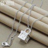 925 Silver Lock Pendant Necklace 18-30 inch Chain