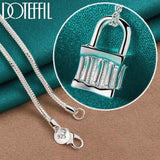 925 Silver Lock Pendant Necklace 18-30 inch Chain
