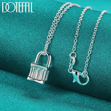 925 Silver Lock Pendant Necklace 18-30 inch Chain