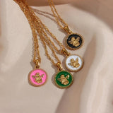 Christmas Jewelry Enamel Angle Pendant Necklace