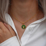 Christmas Jewelry Enamel Angle Pendant Necklace