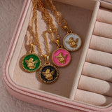 Christmas Jewelry Enamel Angle Pendant Necklace