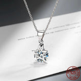 CZ Circle Link Necklace 925 Silver Jewelry Collar