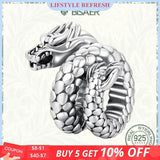 925 Silver Dragon Charms Bead Women DIY Bracelets Necklaces EFC546