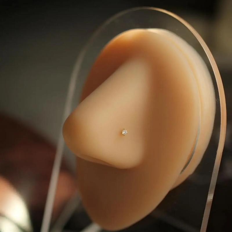 14k Real Au585 Nose Rings Studs Piercing Body Jewelry