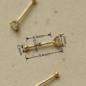 14k Real Au585 Nose Rings Studs Piercing Body Jewelry