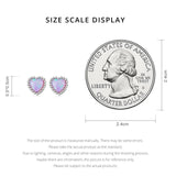 925 Silver Opal Heart Earrings Platinum Wedding Gift