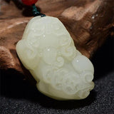 European Hot Natural Stone Fine Jade PIXIU Pendant Necklace