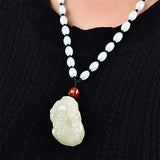 European Hot Natural Stone Fine Jade PIXIU Pendant Necklace