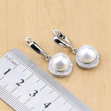 Pearl & Beads 925 Sterling Silver Jewelry Sets Drop Earrings Rings Necklace Set