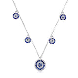 Evil Eye Moon Necklace 925 Silver Chain Choker
