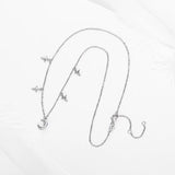 Evil Eye Moon Necklace 925 Silver Chain Choker