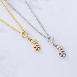 Christmas Candy Cane Pendant 925 Sterling Silver Plated Necklace Accessories