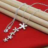 925 Silver Flower Pendant Necklace 16-30 Inch Chain