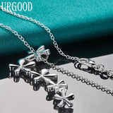 925 Silver Flower Pendant Necklace 16-30 Inch Chain