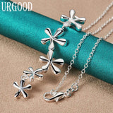 925 Silver Flower Pendant Necklace 16-30 Inch Chain