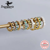 Trustdavis 925 Silver Colorful Zircon Ear Buckle Wedding Party Earring DA2643
