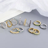 Trustdavis 925 Silver Colorful Zircon Ear Buckle Wedding Party Earring DA2643