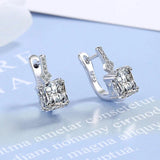 925 Silver Crystal Hoop Earrings For Women Jewelry FQL22206