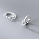 INZATT 925 Sterling Silver Zircon Round Hoop Earrings Women Party Hiphop Jewelry