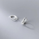 INZATT 925 Sterling Silver Zircon Round Hoop Earrings Women Party Hiphop Jewelry