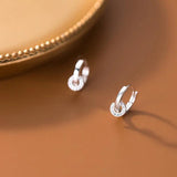 INZATT 925 Sterling Silver Zircon Round Hoop Earrings Women Party Hiphop Jewelry