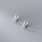 INZATT 925 Sterling Silver Zircon Round Hoop Earrings Women Party Hiphop Jewelry