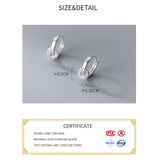 INZATT 925 Sterling Silver Zircon Round Hoop Earrings Women Party Hiphop Jewelry