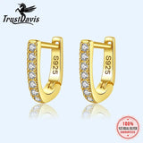 Trustdavis 925 Silver Zircon Gothic Hoop Earrings