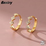 925 Silver Hoop Earrings Women Huggie Sleeper Fine Statement Jewelry