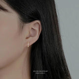 925 Silver Hoop Earrings Women Huggie Sleeper Fine Statement Jewelry