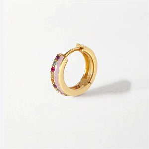 DPLAOPA 925 Silver Single Hoops Enamel Piercing Clips Earrings
