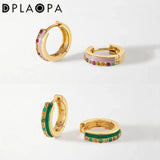 DPLAOPA 925 Silver Single Hoops Enamel Piercing Clips Earrings