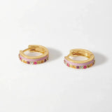 DPLAOPA 925 Silver Single Hoops Enamel Piercing Clips Earrings