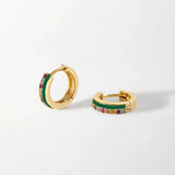 DPLAOPA 925 Silver Single Hoops Enamel Piercing Clips Earrings