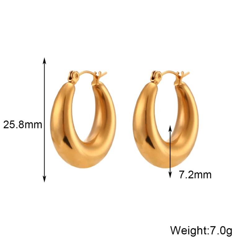 Hollow Light 18K Plated Steel Hoop Earrings For Women
