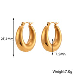 Hollow Light 18K Plated Steel Hoop Earrings For Women