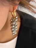 Silver Beads Tassel Hoop Earrings Detachable Pendientes Gift