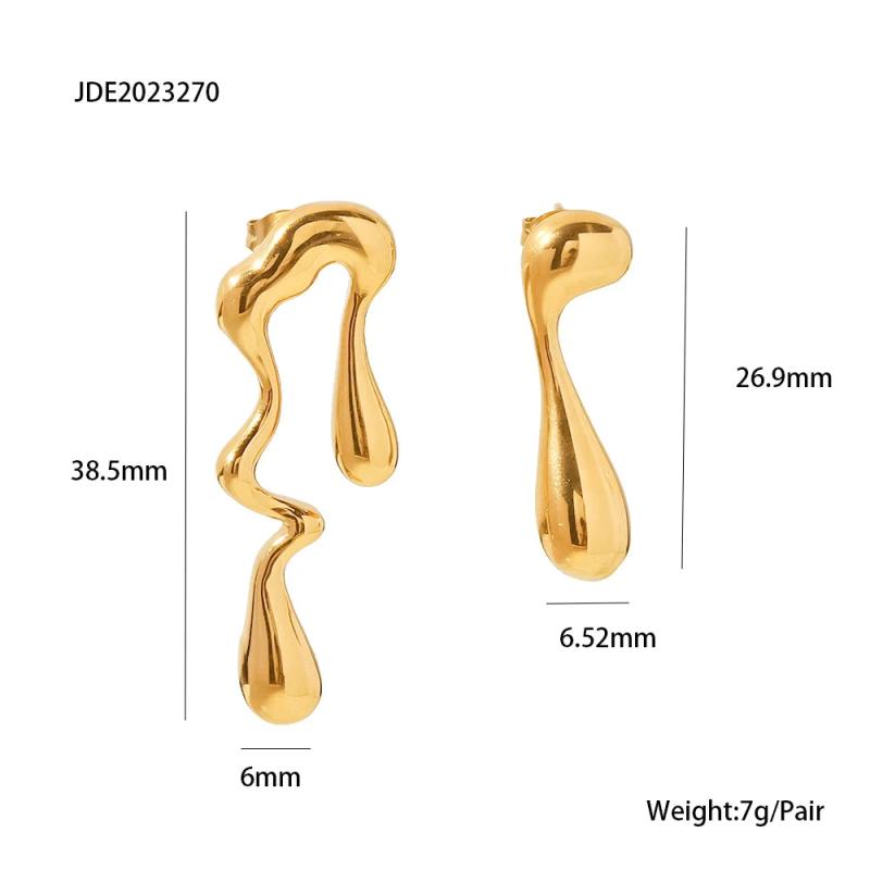 Irregular Stylish Stainless Steel Stud Earrings