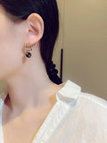 Geometric Zircon Inlay Earrings, Elegant Gift for Women