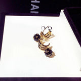 Geometric Zircon Inlay Earrings, Elegant Gift for Women