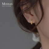 925 Silver Rainbow Zirconia Hoop Earrings Women Fine Jewelry