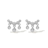 Crystal Zirconia Earrings Silver 925 Stud Earrings Cartilage Piercing Jewelry